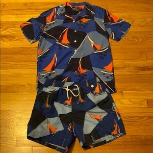 Rare Sailing Set Bathing Suit & Shirt Combo NWOT